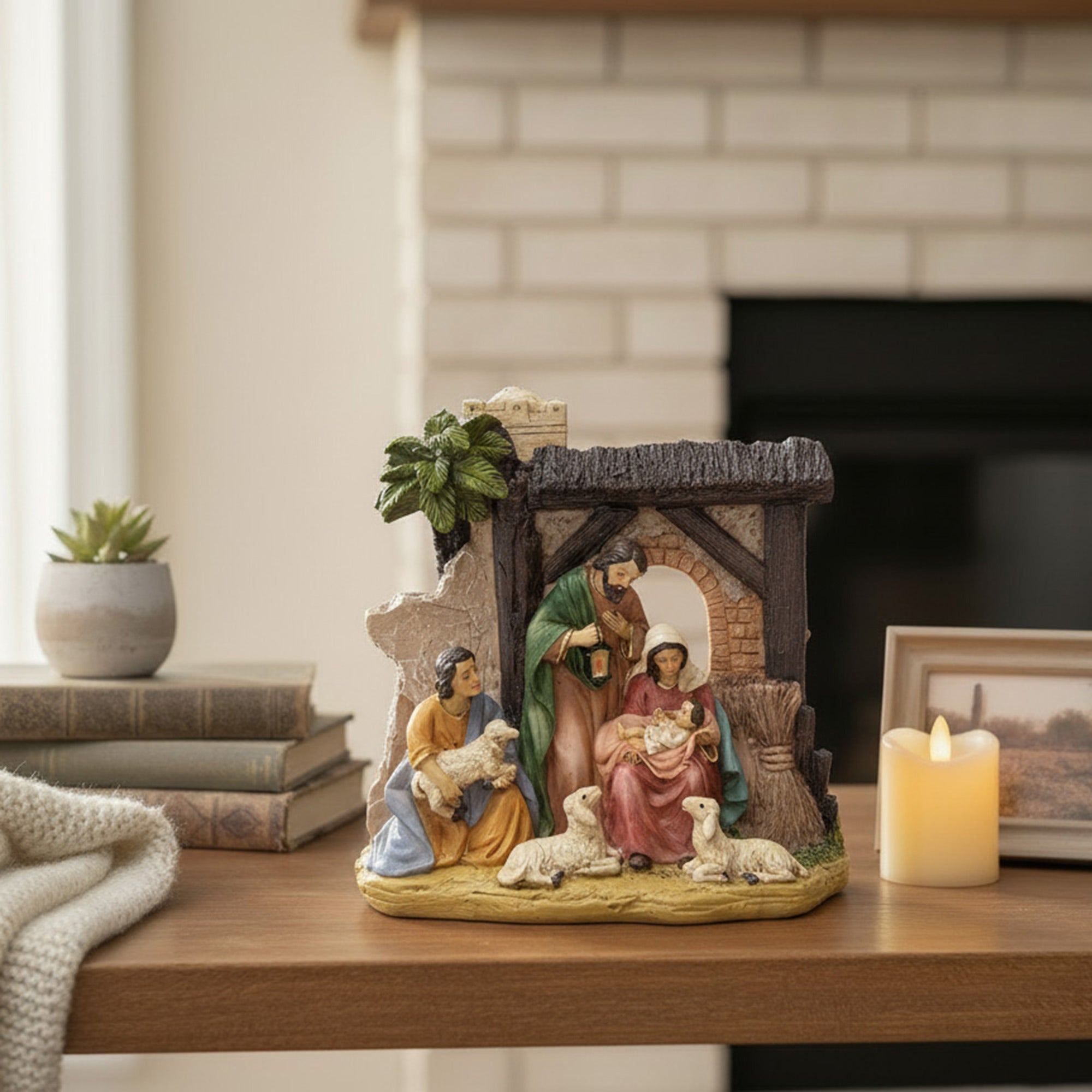 Polyresin Nativity Scene, Christmas, Figurine, Holiday Decor