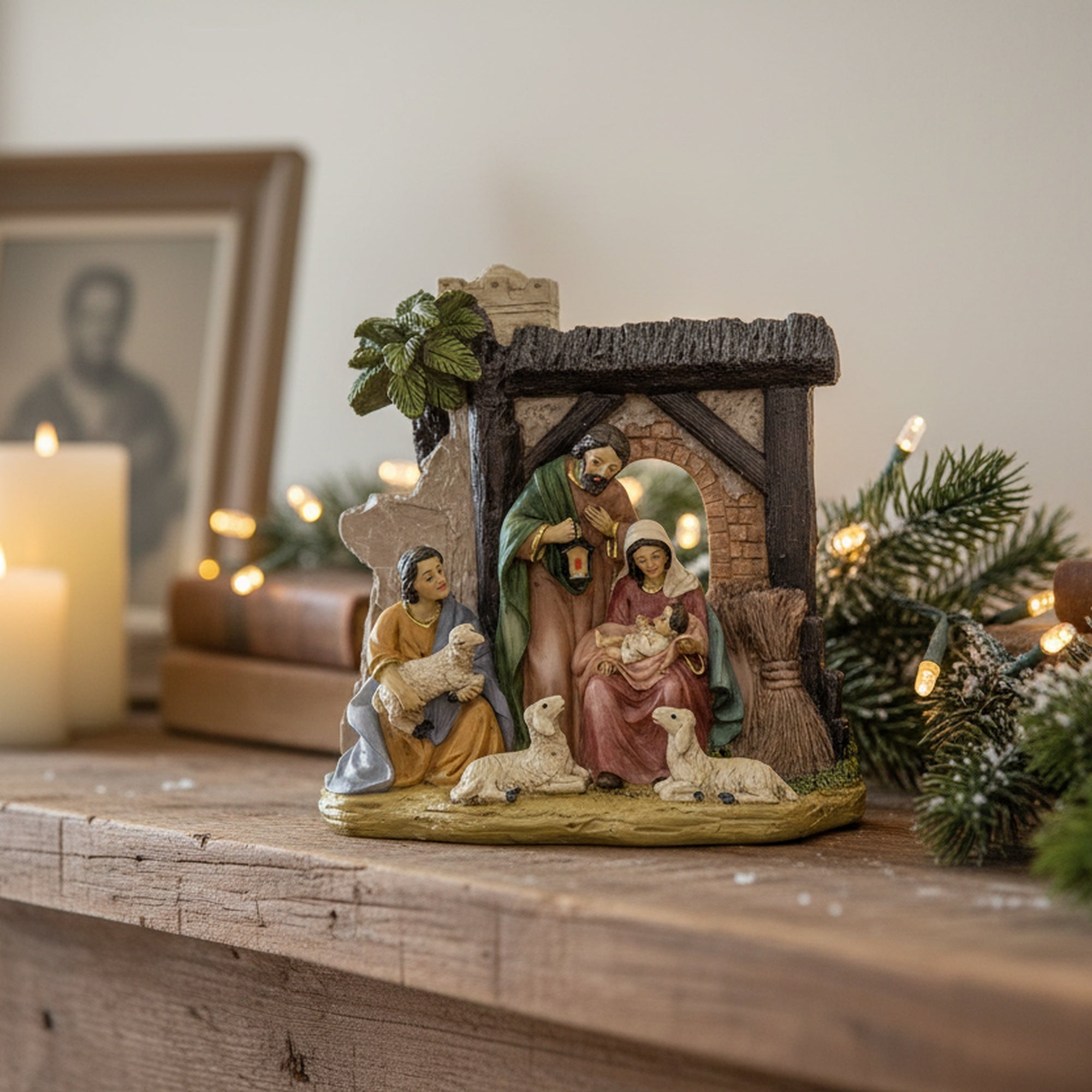 Polyresin Nativity Scene, Christmas, Figurine, Holiday Decor