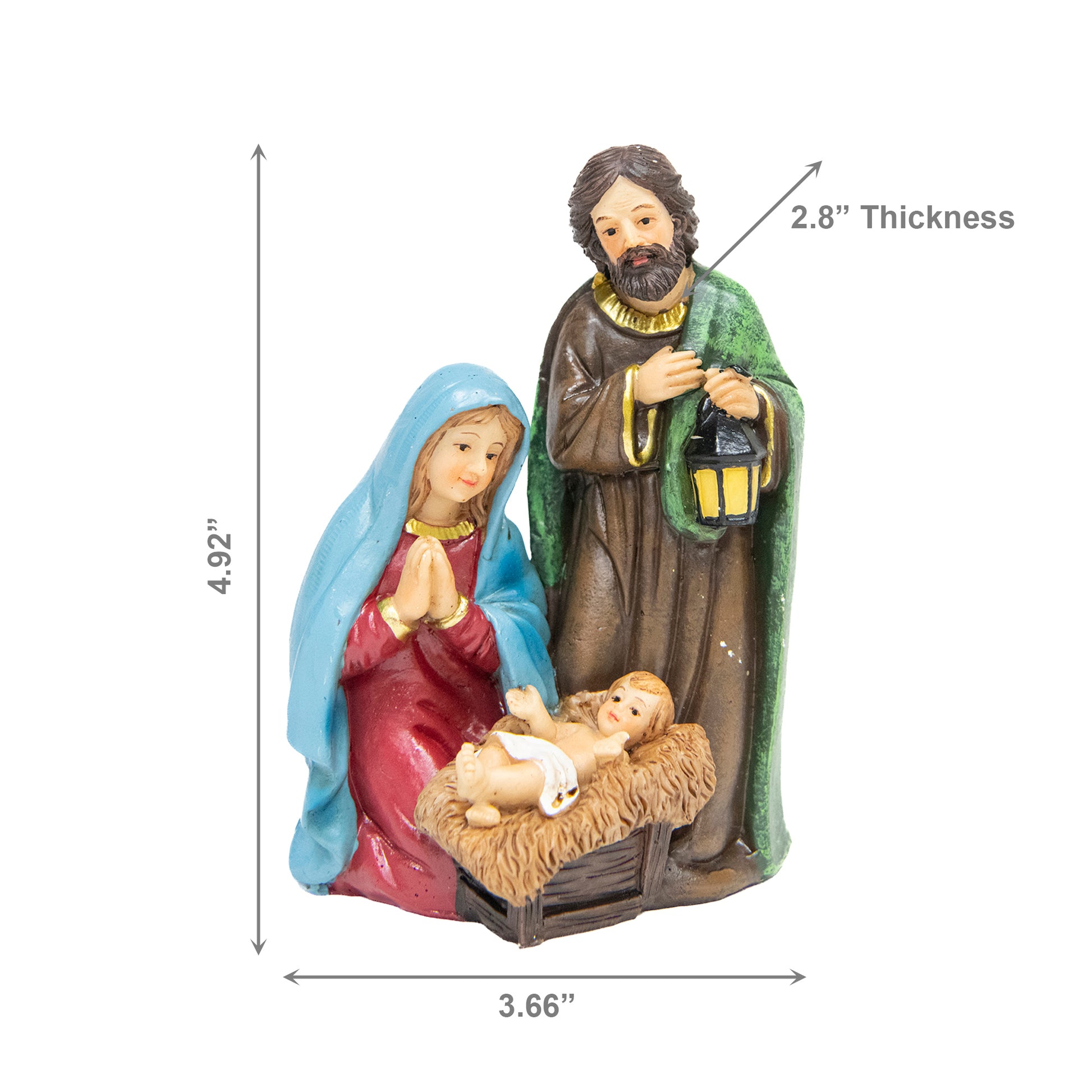 Polyresin Holy Family, Christmas, Figurine, Holiday Decor- Set of 2