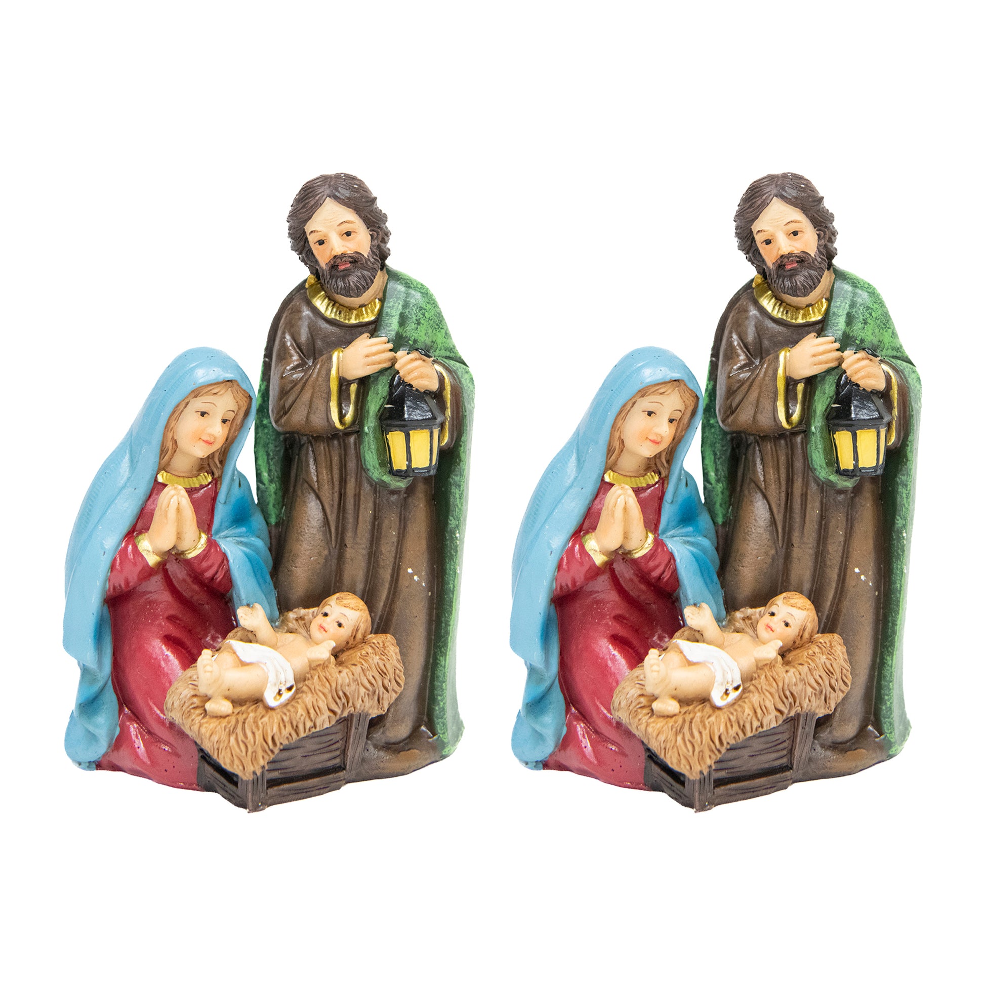 Polyresin Holy Family, Christmas, Figurine, Holiday Decor- Set of 2