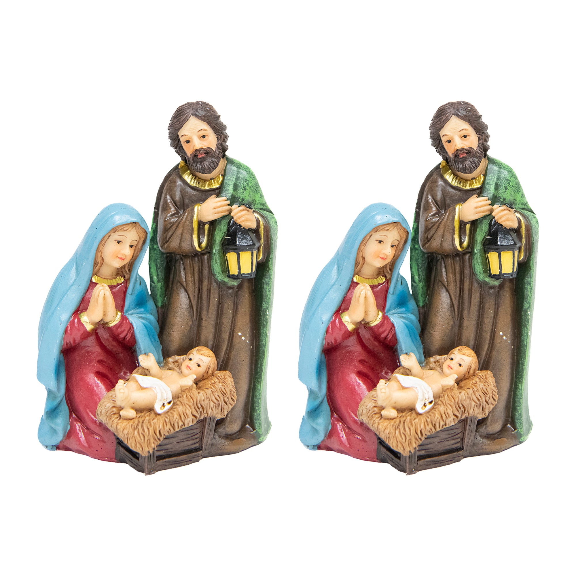 Polyresin Holy Family, Christmas, Figurine, Holiday Decor- Set of 2