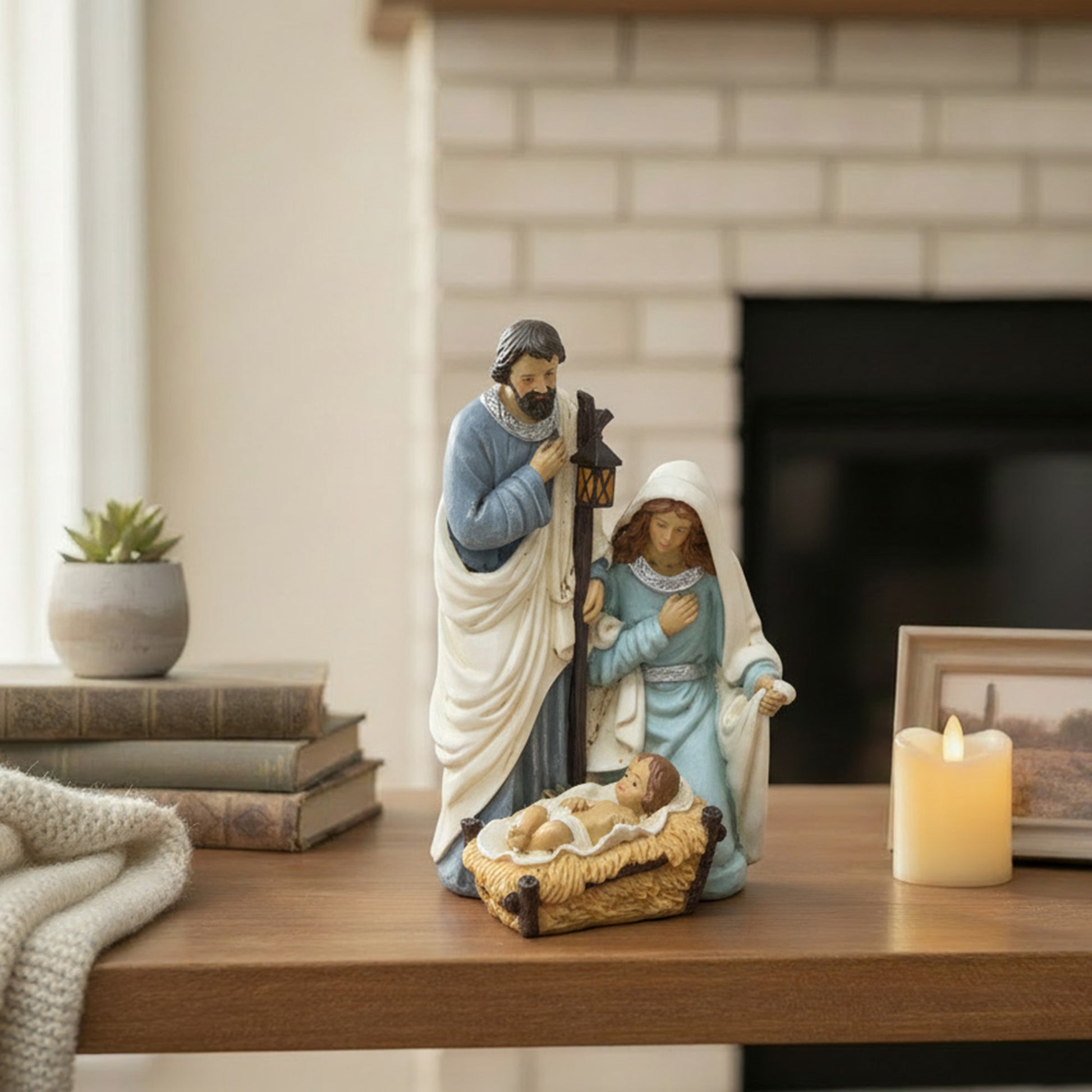 Polyresin Holy Family, Christmas, Figurine, Holiday Decor