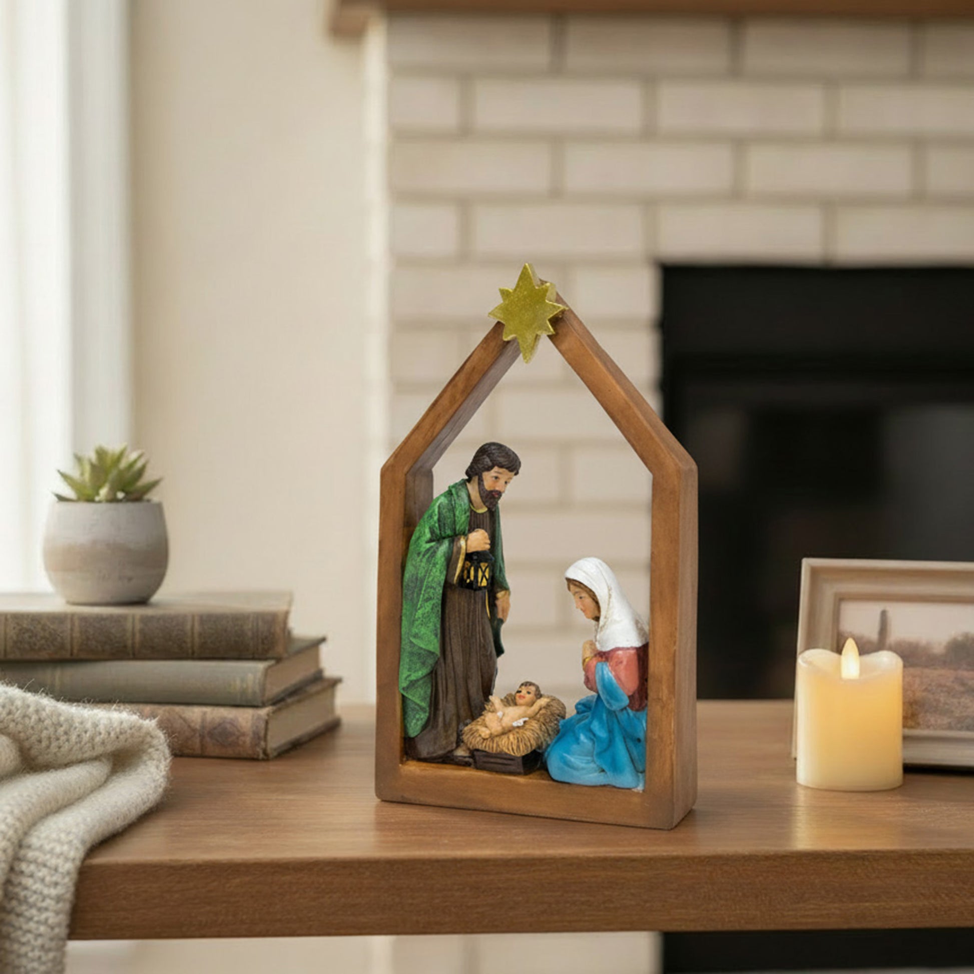Polyresin Holy Family, Christmas, Figurine, Holiday Decor