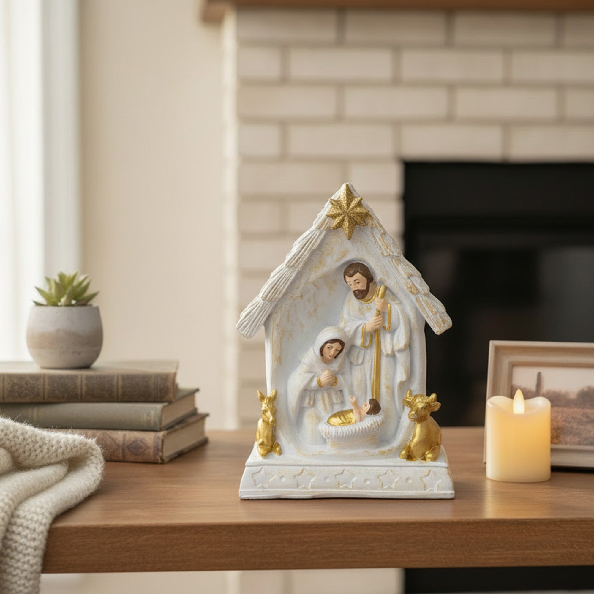 Polyresin Holy Family, Christmas, Figurine, Holiday Decor