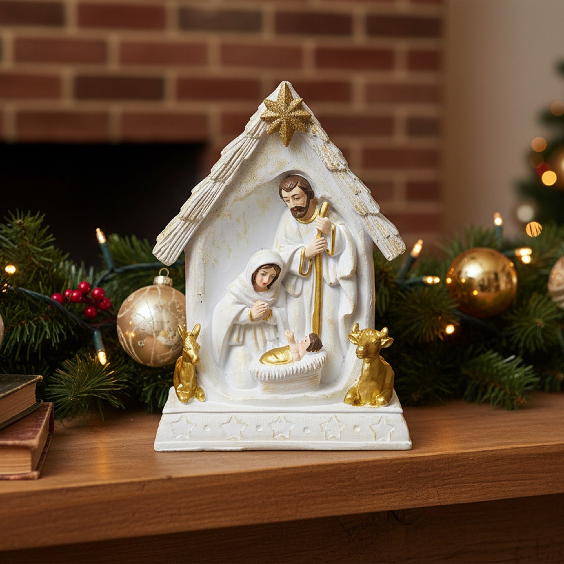 Polyresin Holy Family, Christmas, Figurine, Holiday Decor