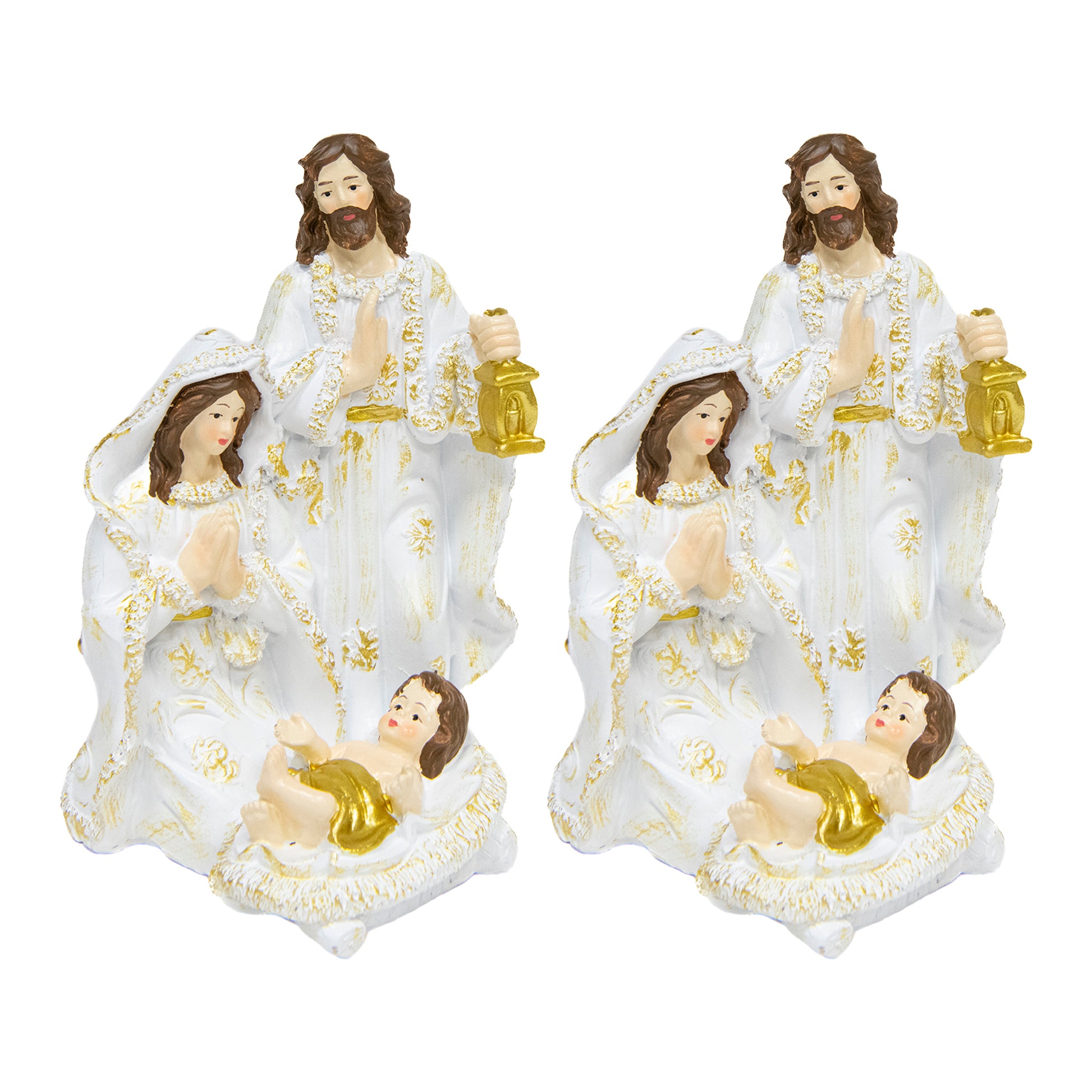 Polyresin Holy Family, Christmas, Figurine, Holiday Decor - Set of 2