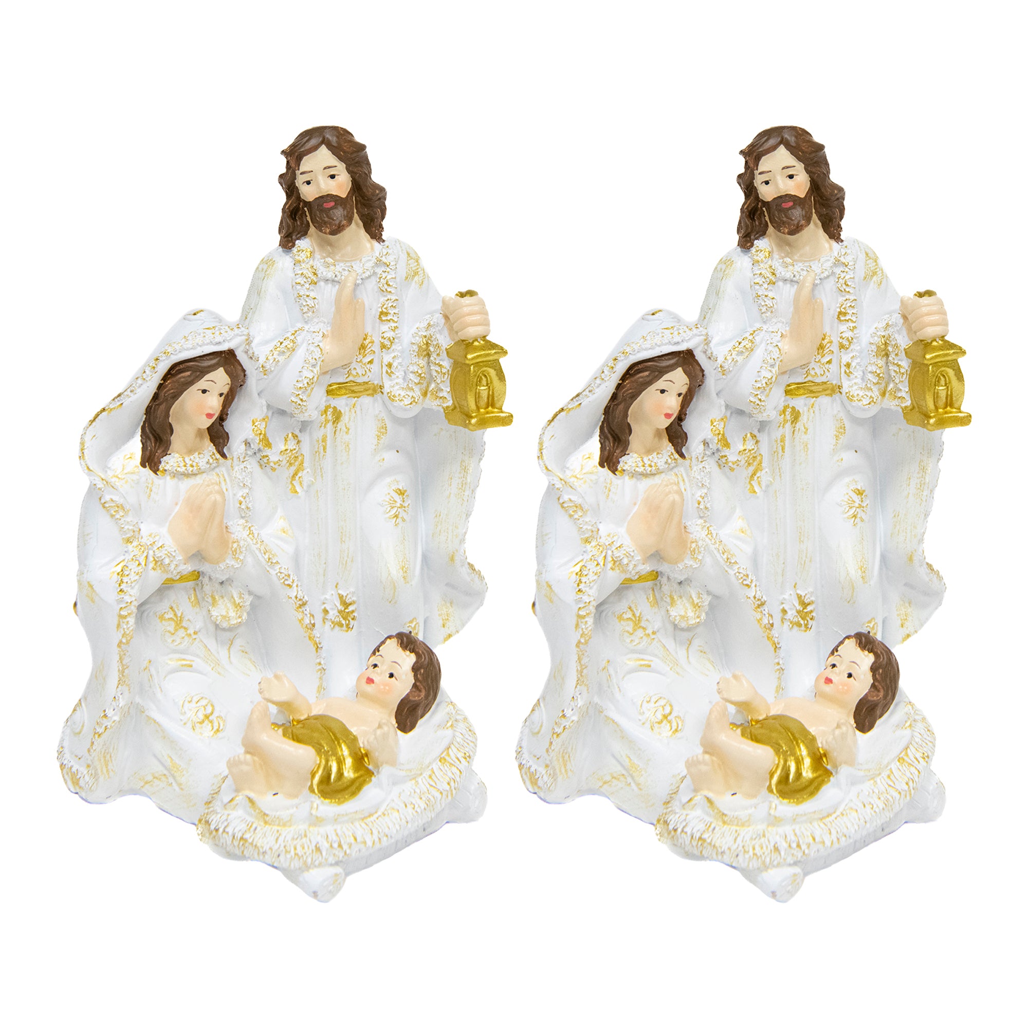 Polyresin Holy Family, Christmas, Figurine, Holiday Decor - Set of 2