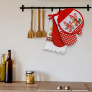 4-Piece Kitchen Set Gingerbread with Border – Christmas Kitchen Linens, Holiday Cooking & Baking Accessory, Festive Table Decor
