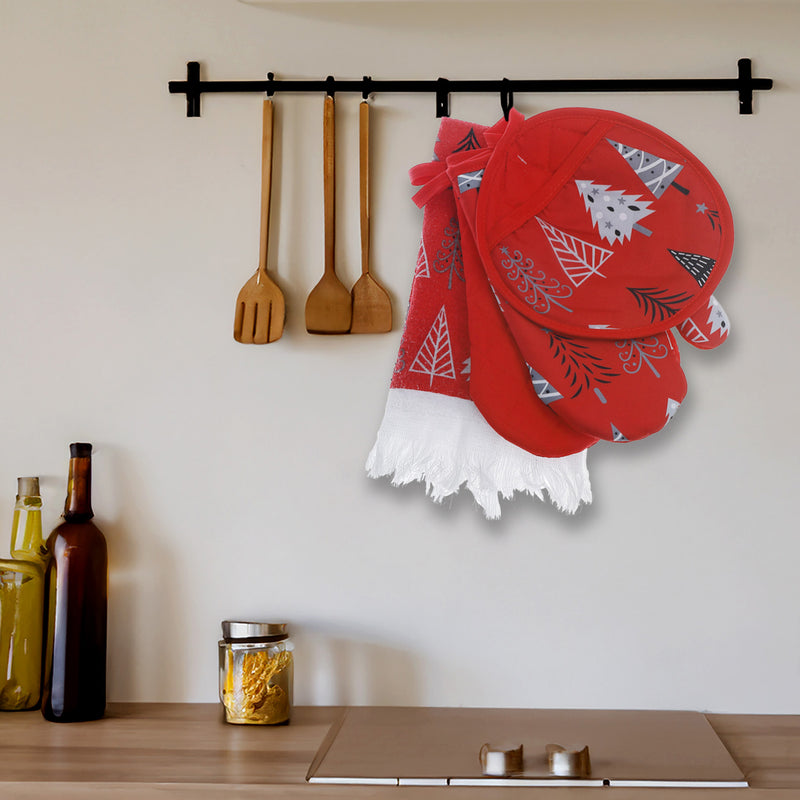 4 Pc Kitchen Set (Trees Pattern)