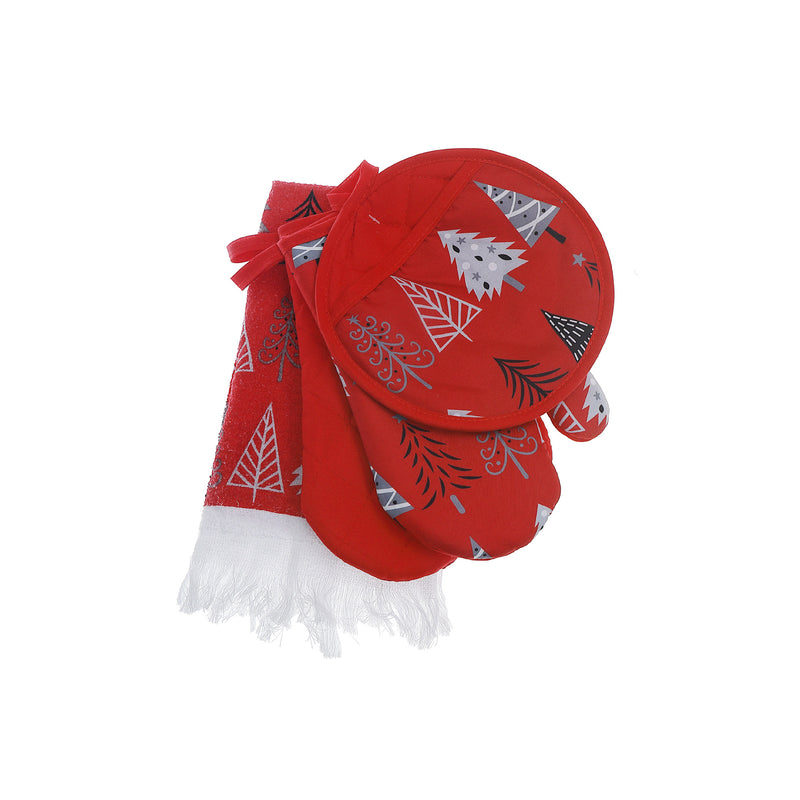 4 Pc Kitchen Set (Trees Pattern)