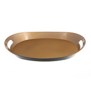 Oval Serving Tray with Handle – Gold, Elegant Dining Serving Tray