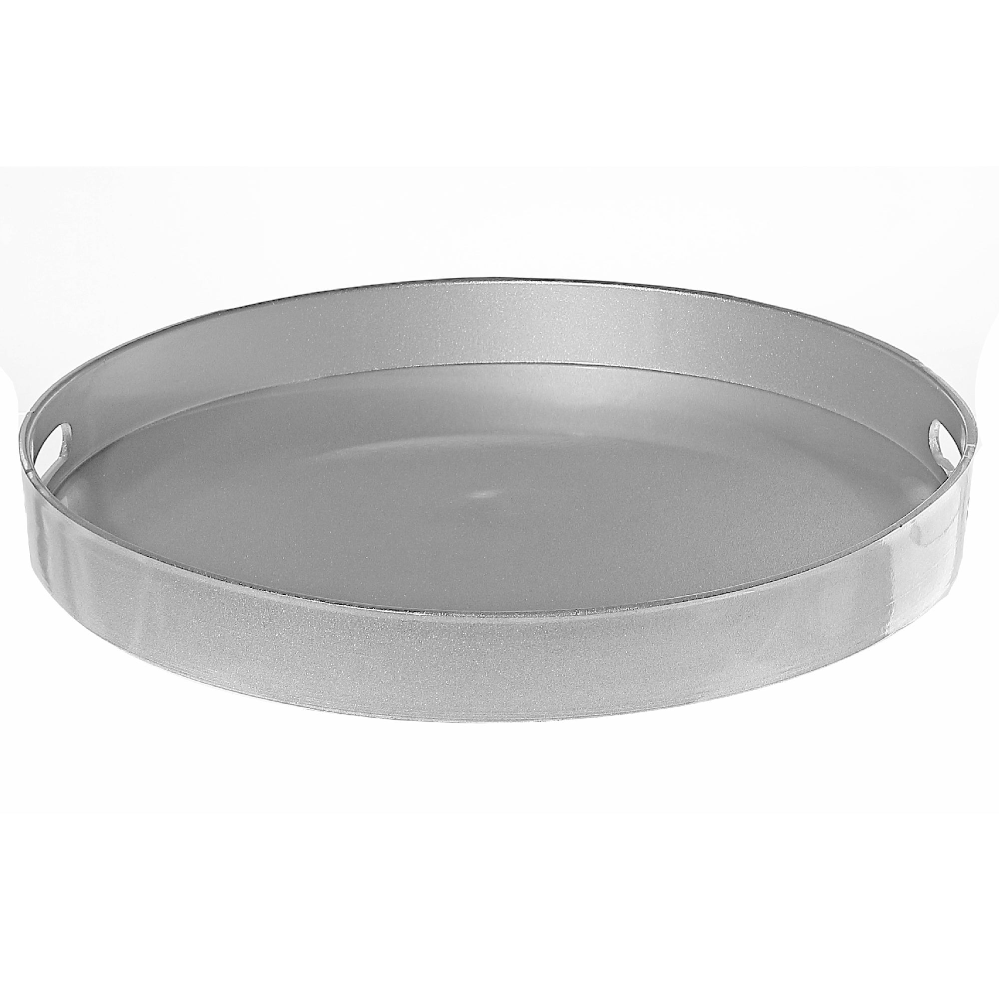 Round Silver Serving Tray with Handle – Holiday Party, Christmas Table Decor, Entertaining Platter, Seasonal Tray
