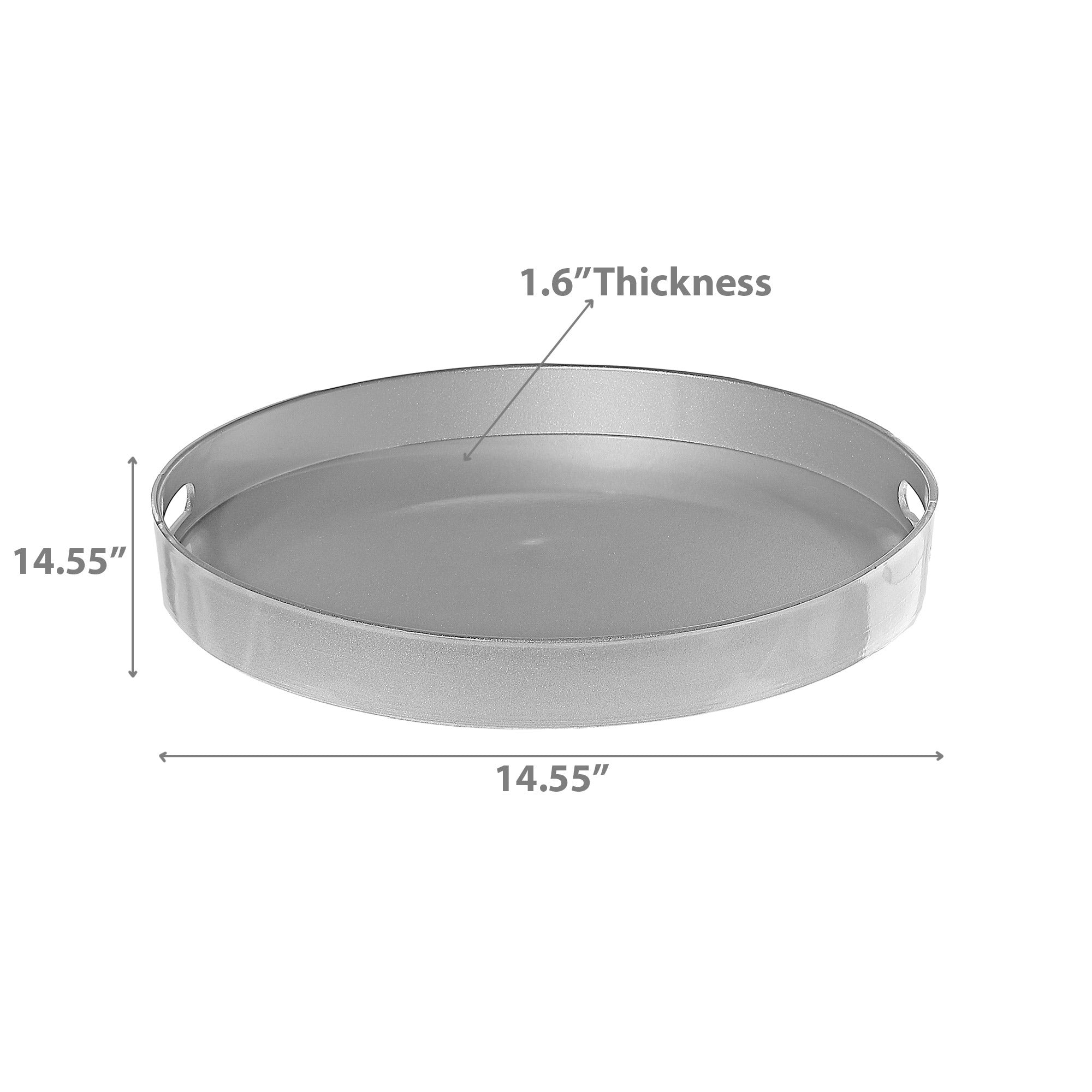 Round Silver Serving Tray with Handle – Holiday Party, Christmas Table Decor, Entertaining Platter, Seasonal Tray