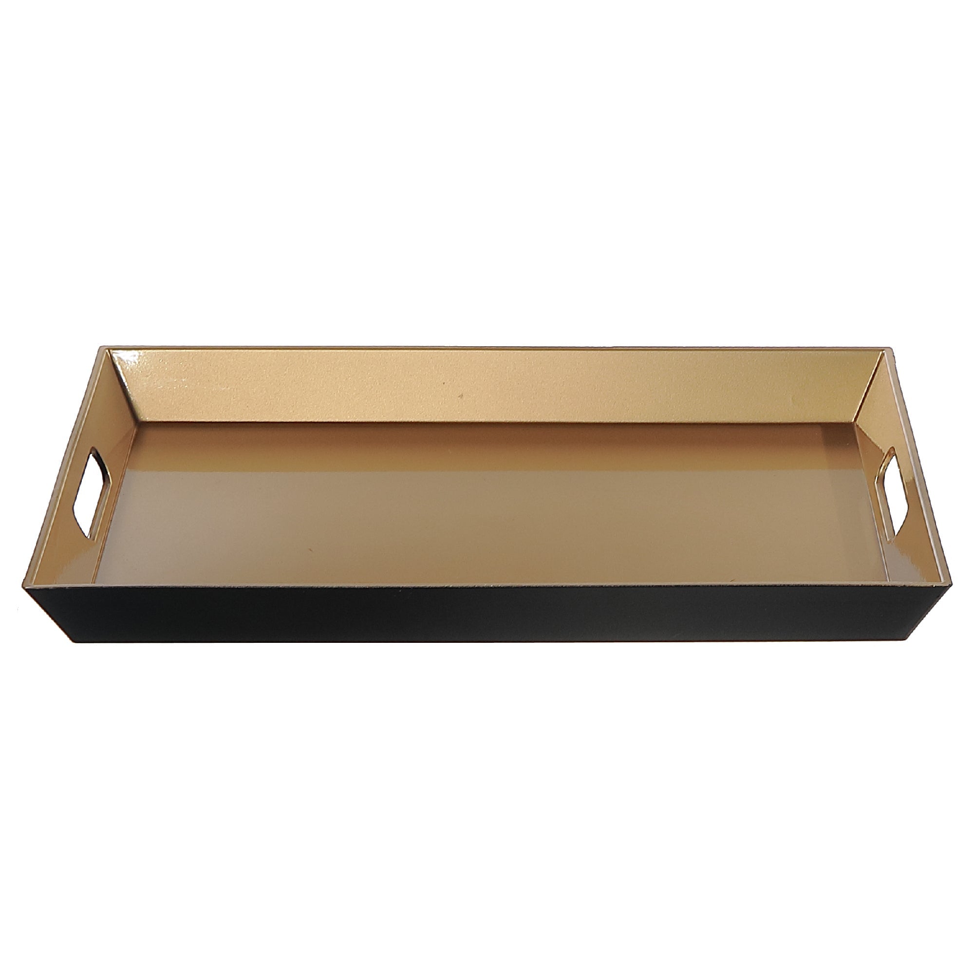 Rectangular Gold Serving Tray with Handle – Christmas Table Serving, Holiday Entertaining, Festive Party Decor