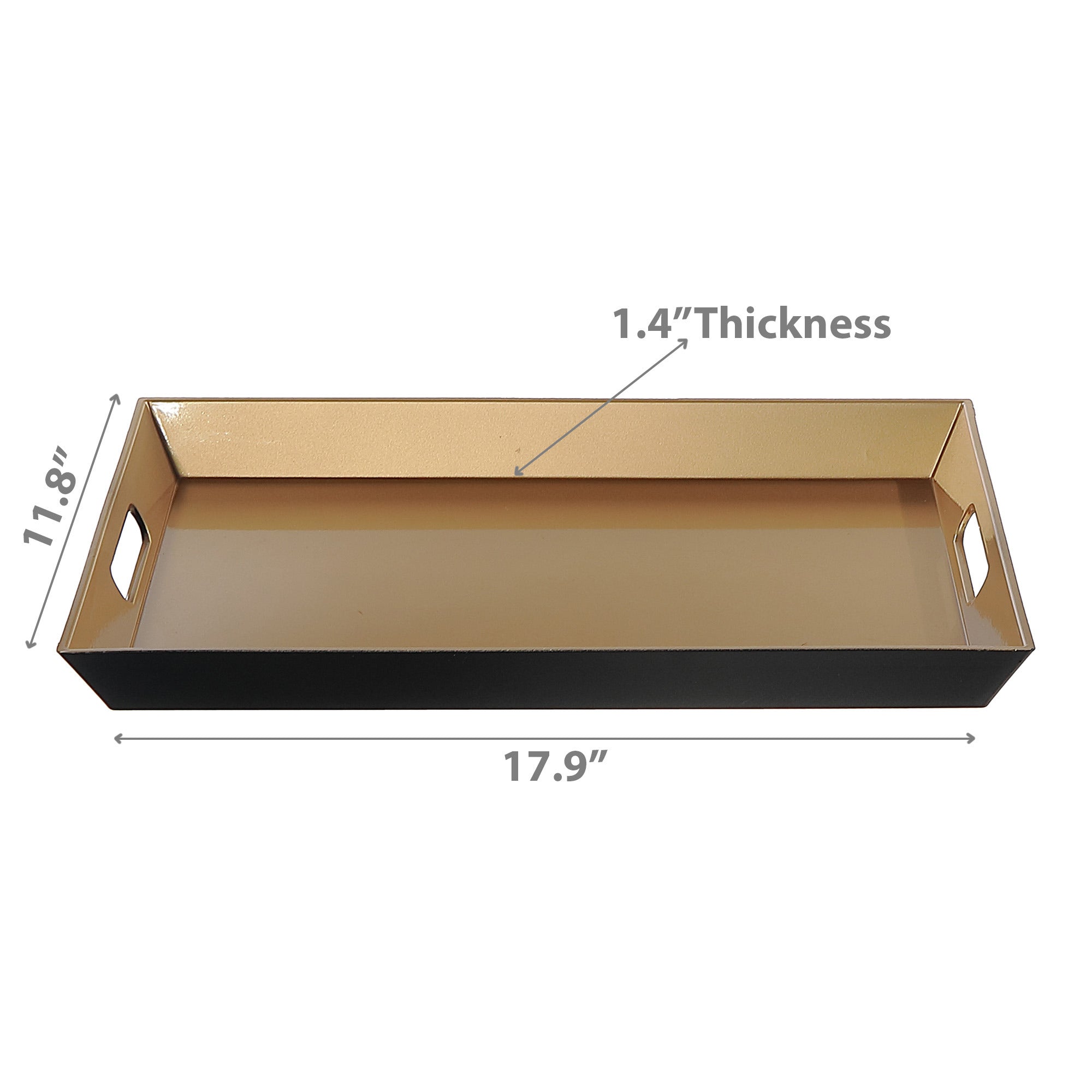 Rectangular Gold Serving Tray with Handle – Christmas Table Serving, Holiday Entertaining, Festive Party Decor