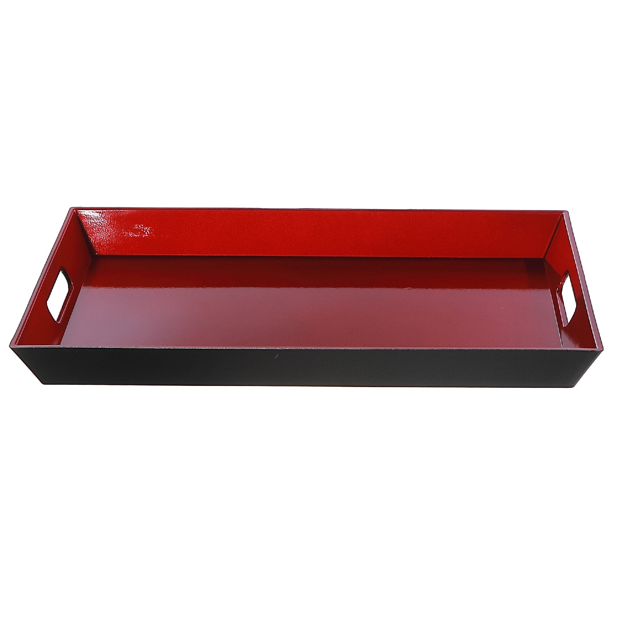 Rectangular Serving Tray With Handle Red Decorative Kitchen Serving Tray