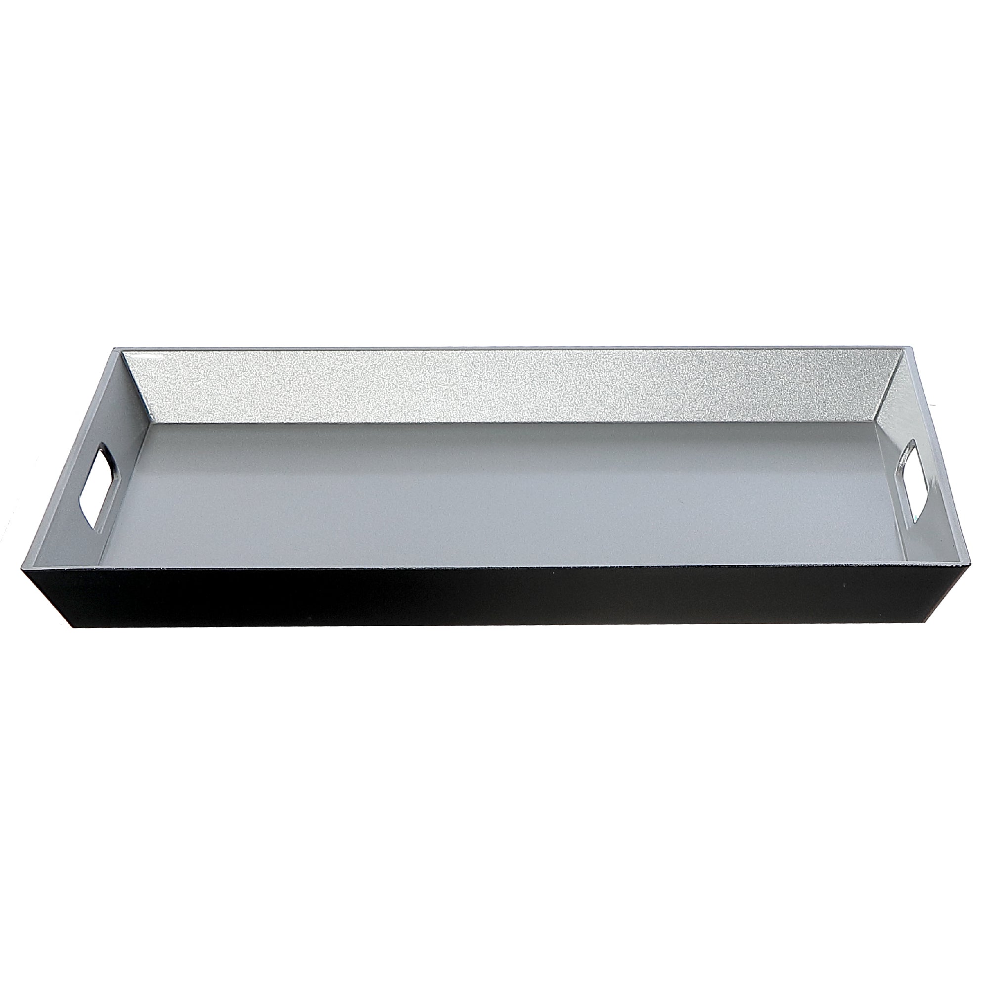 Rectangular Silver Serving Tray with Handle – Holiday Entertaining, Christmas Decor, Party Tray, Festive Tableware