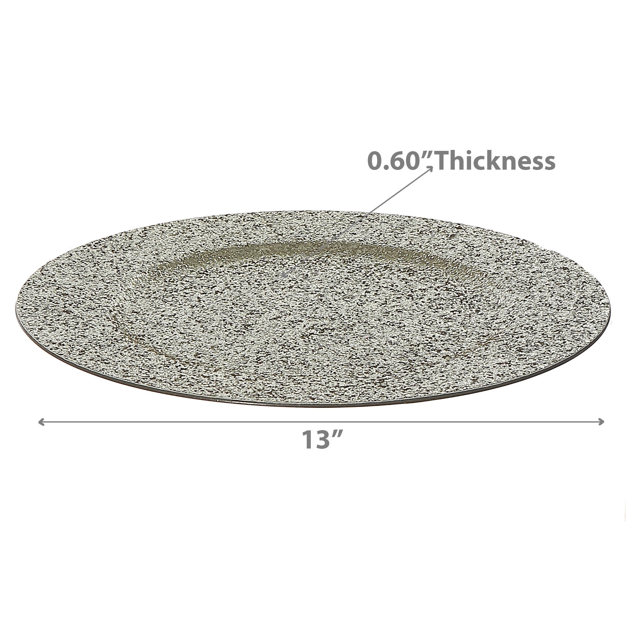 Glitter Charger Plate Set of 12 Champagne 13" – Holiday Tableware, Christmas Dinnerware