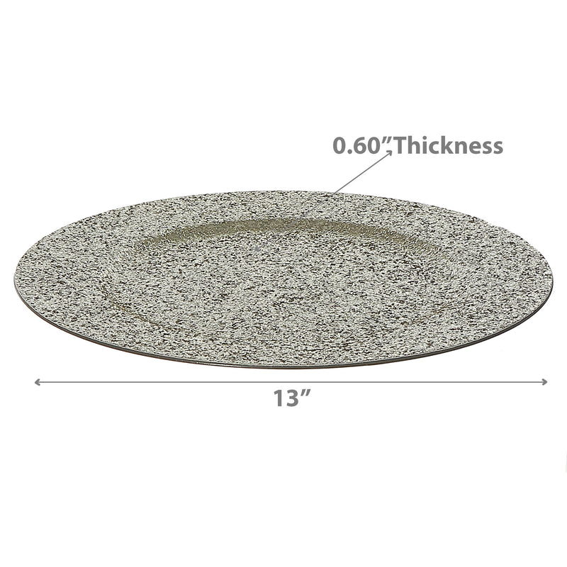 Charger Plate (Glitter) (Champagne) (13") - Set of 12