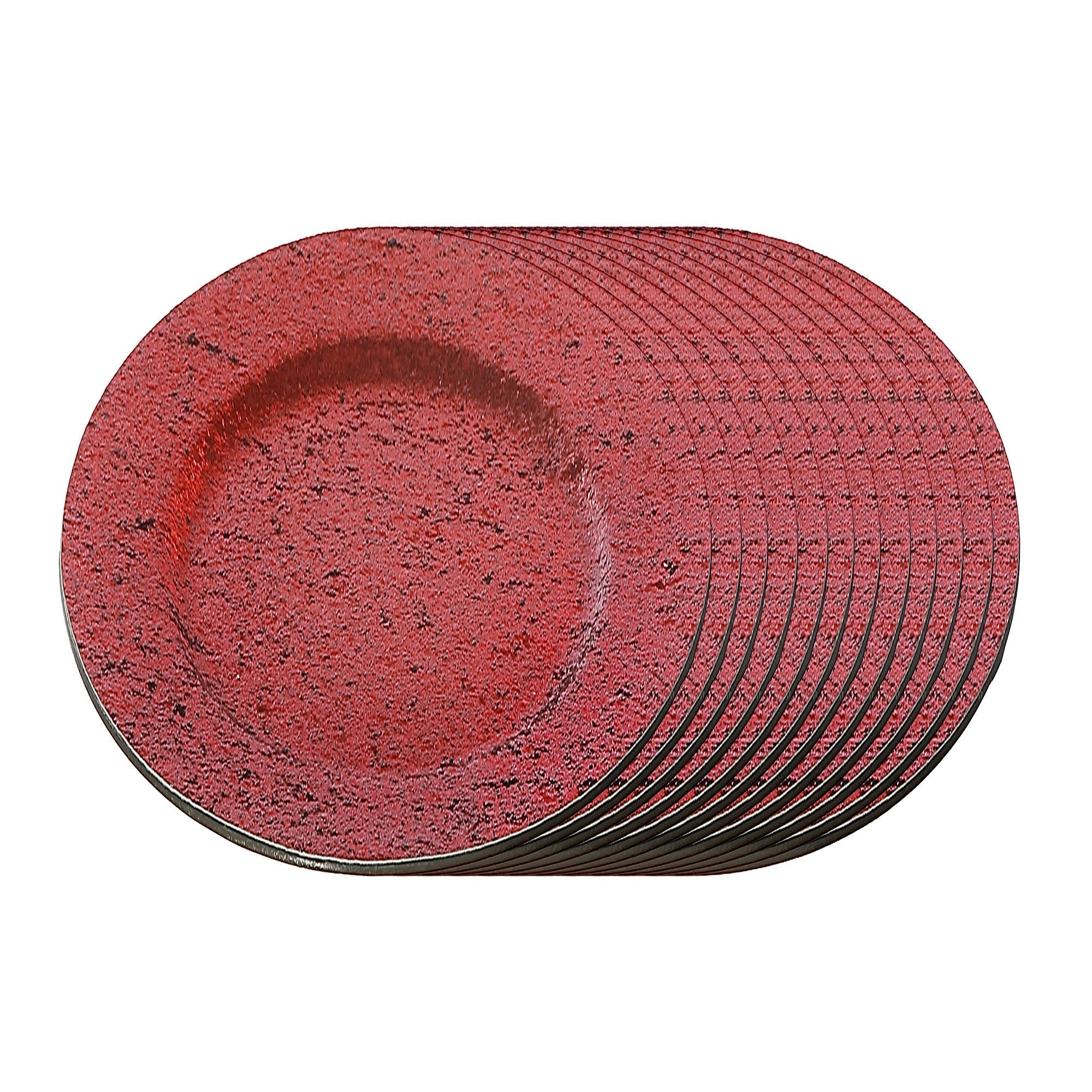 Glitter Charger Plate Set of 12 Red 13" – Holiday Tableware, Christmas Dinnerware