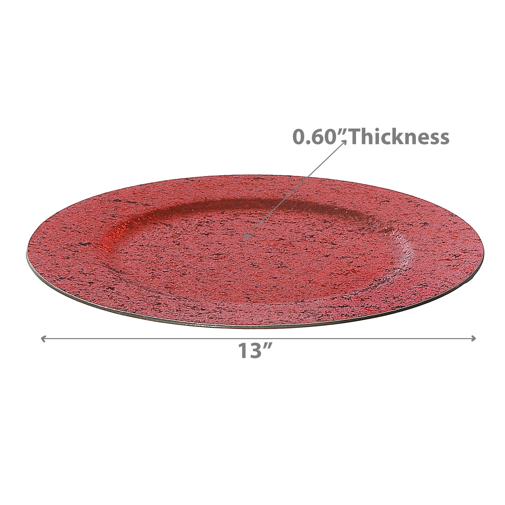 Glitter Charger Plate Set of 12 Red 13" – Holiday Tableware, Christmas Dinnerware