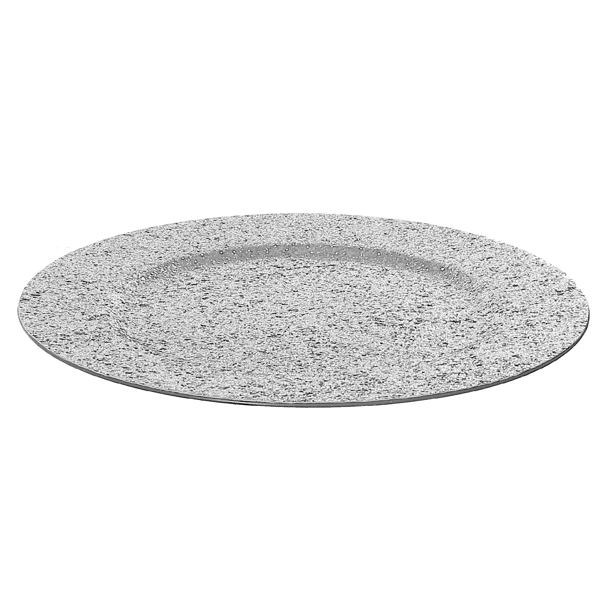 Glitter Charger Plate Set of 12 Silver 13" – Holiday Tableware, Christmas Dinnerware