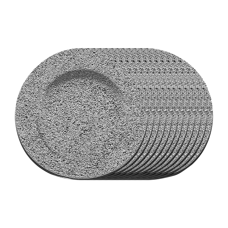 Charger Plate (Glitter) (Silver) (13") - Set of 12