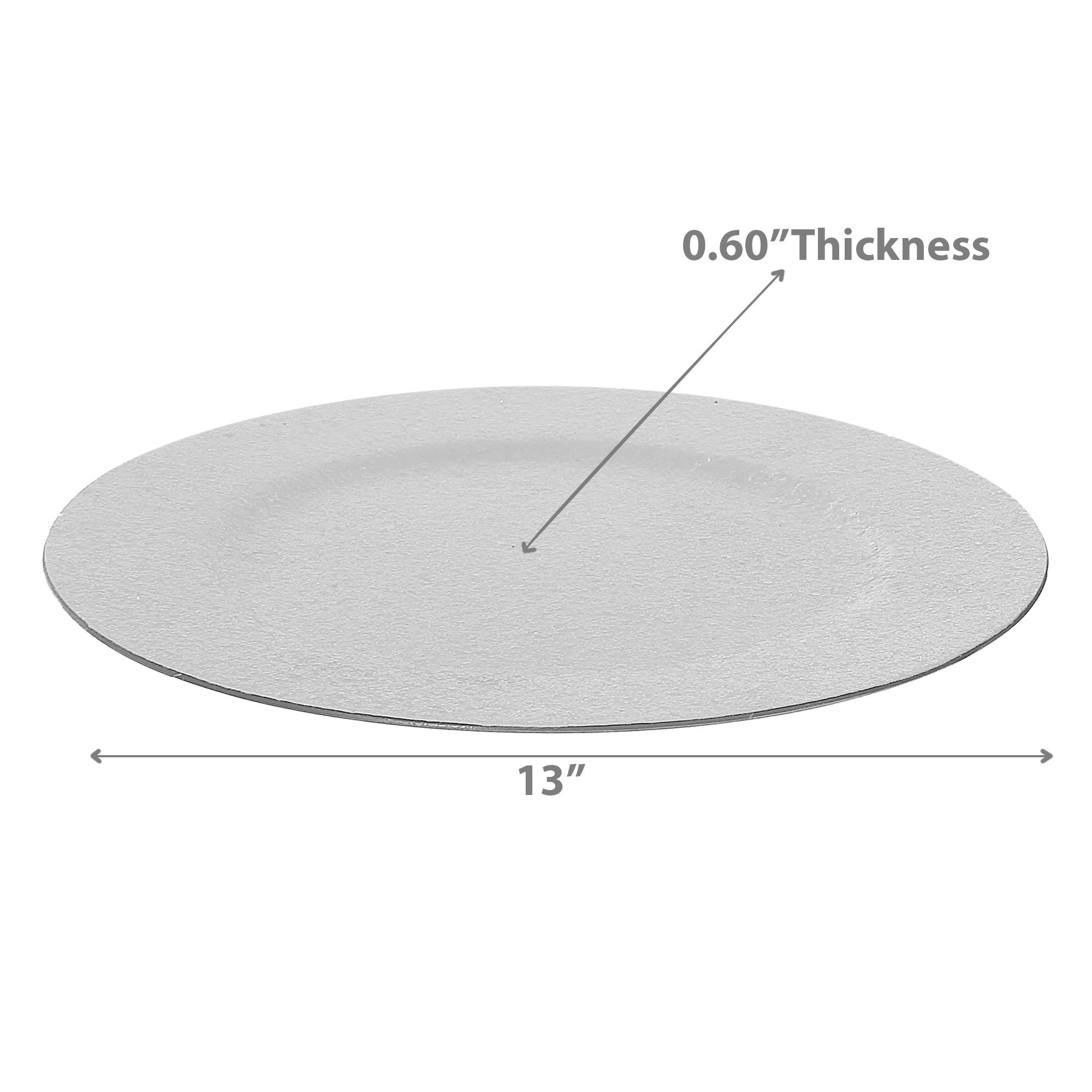 Glitter Charger Plate Set of 12 White 13" – Holiday Tableware, Christmas Dinnerware