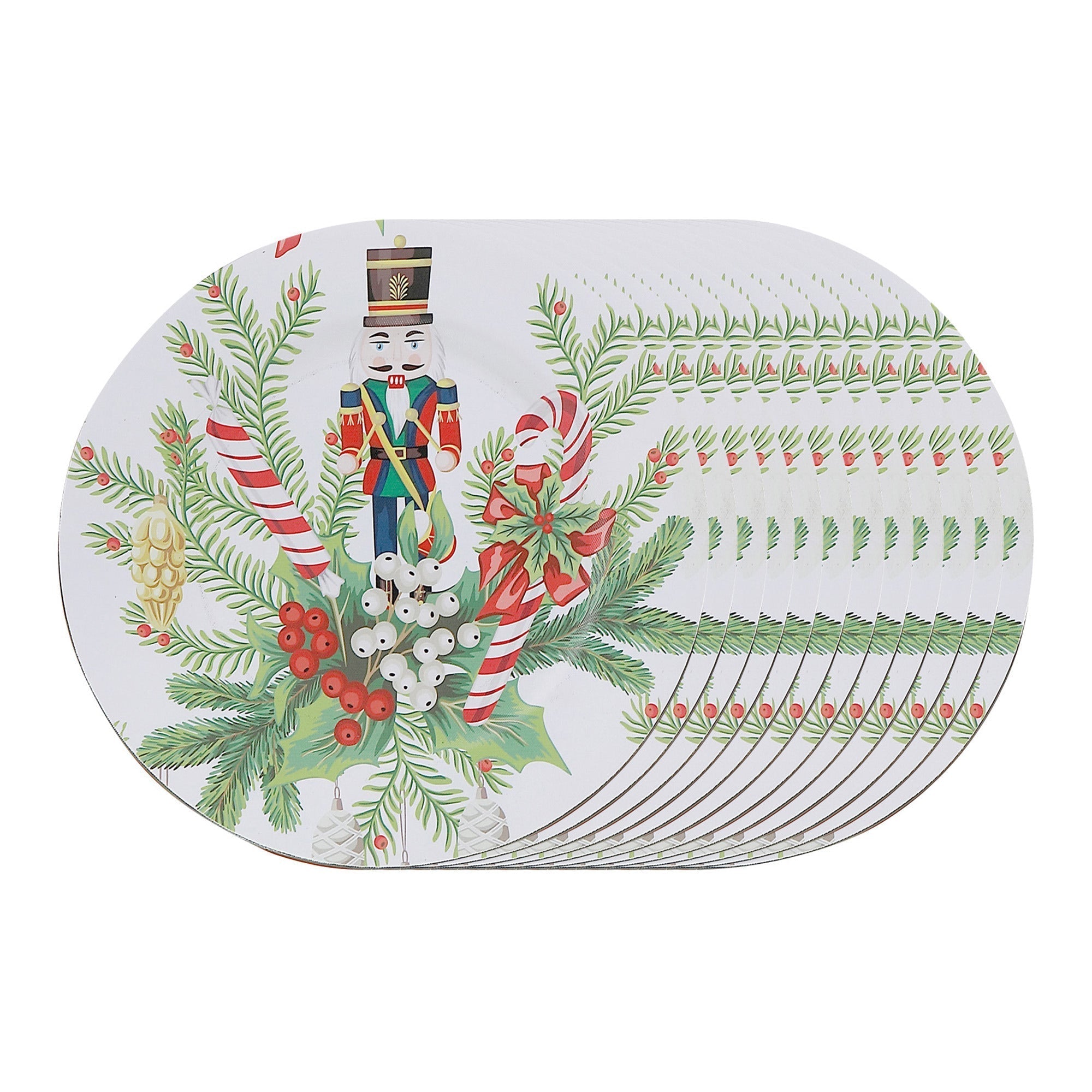 Printed Metal Charger Plate Set of 12 Nutcracker 13" – Christmas Tableware, Holiday Dinner Plates