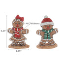 4" Polyresin Gingerbread Figurine (Asstd) - Set of 2