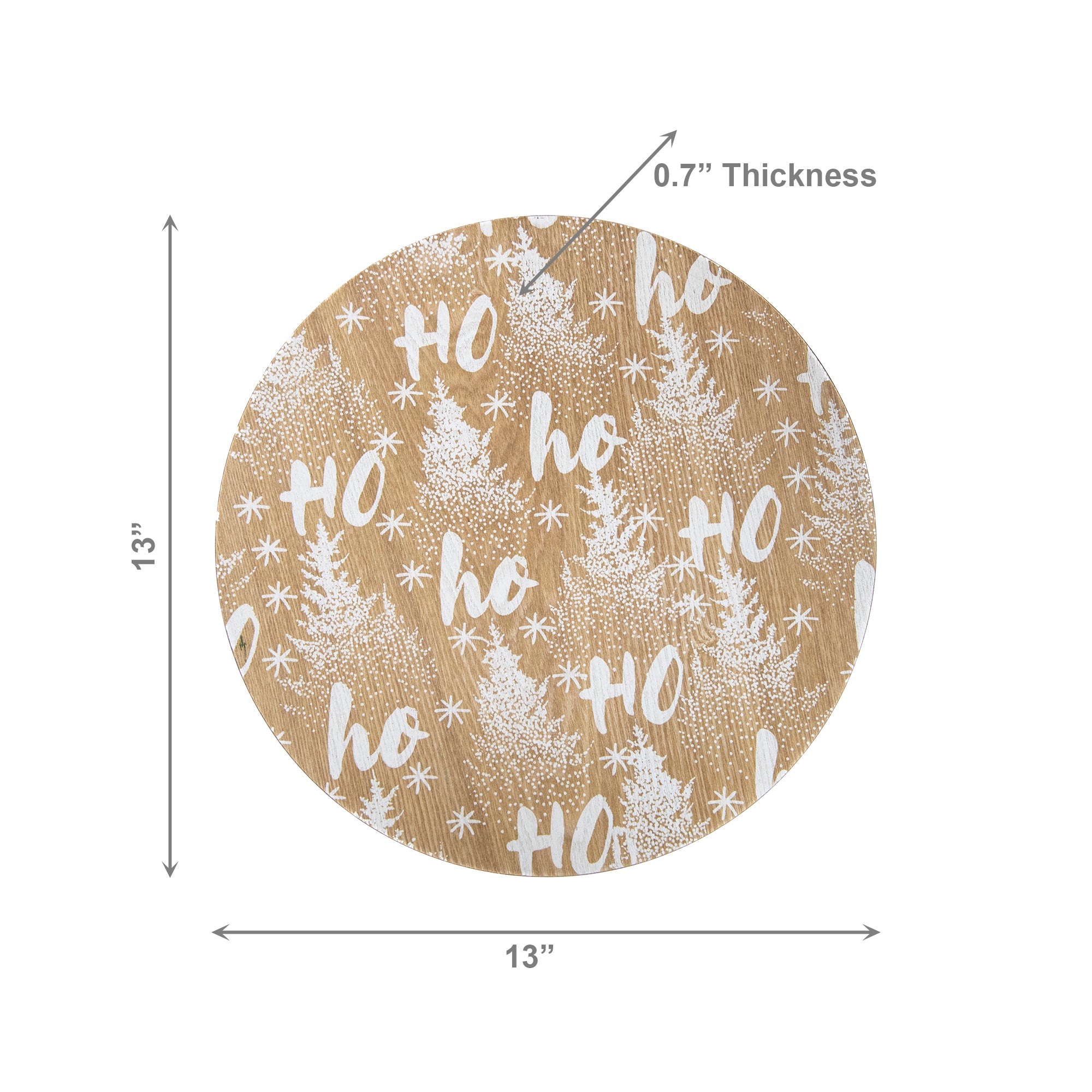 White Bamboo Finish Charger Plate Ho Ho Ho, Charger Plate, Holiday Decor- Set of 6