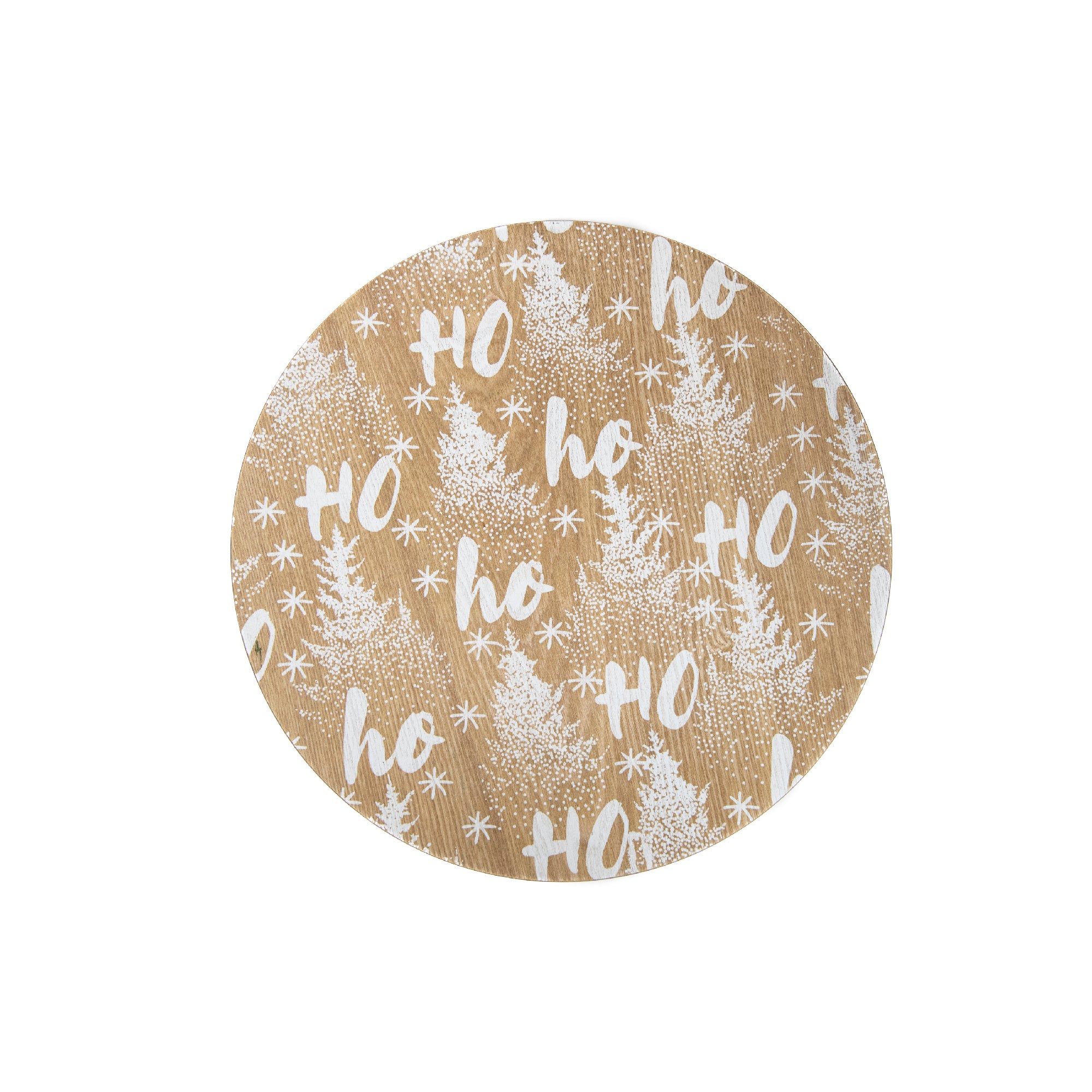White Bamboo Finish Charger Plate Ho Ho Ho, Charger Plate, Holiday Decor- Set of 6