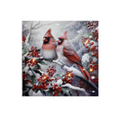 Led Canvas Wall Art With Timer (Cardinal With Berries)