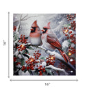 Led Canvas Wall Art With Timer (Cardinal With Berries)