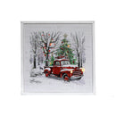 Led Framed Wall Art (Red Truck)