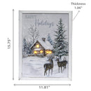 Led Framed Wall Art (Deer And Cottage)