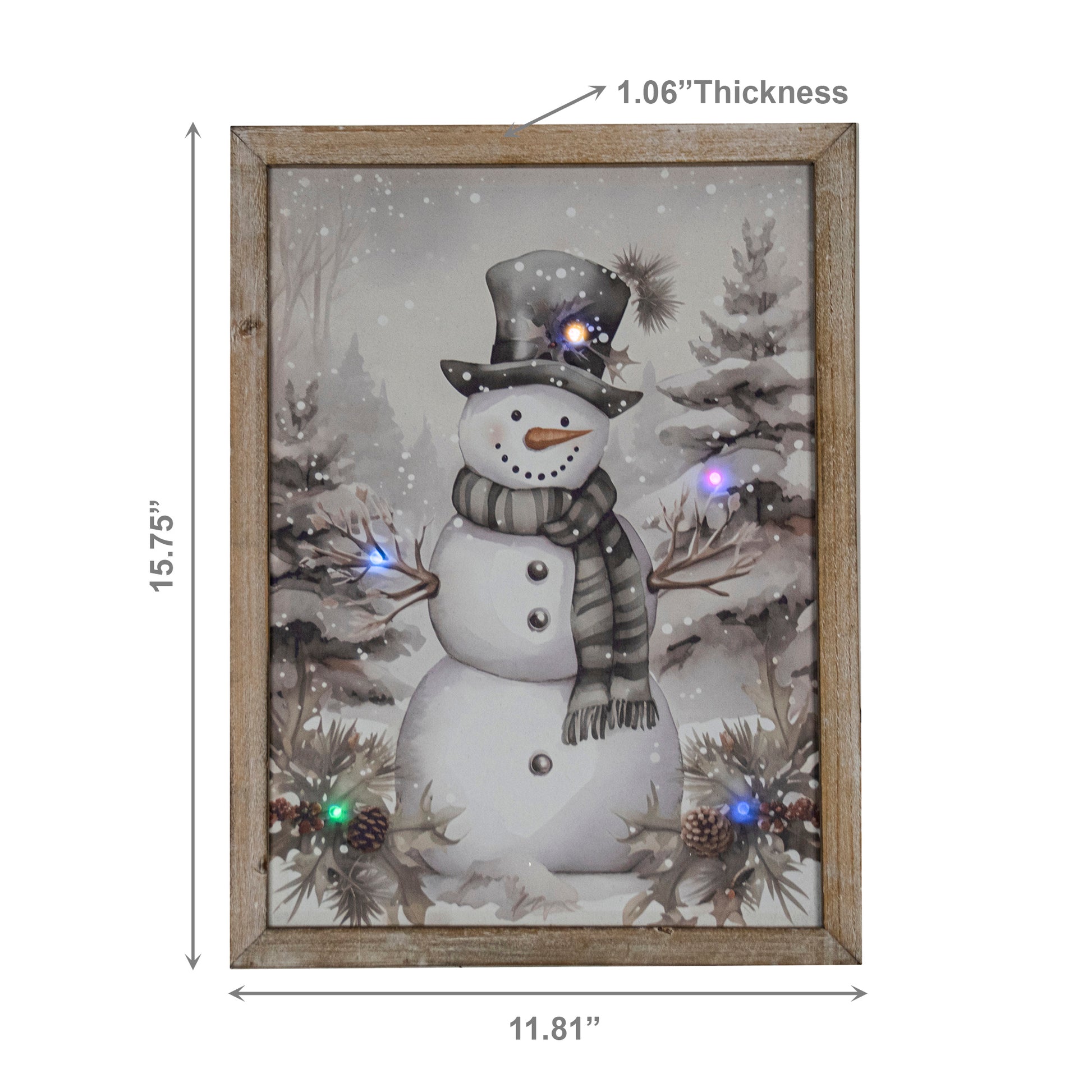 LED Framed Wall Art Snowman, Christmas, Wall Decor, Holiday Decor