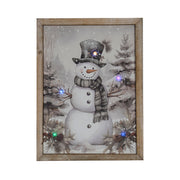 LED Framed Wall Art Snowman, Christmas, Wall Decor, Holiday Decor