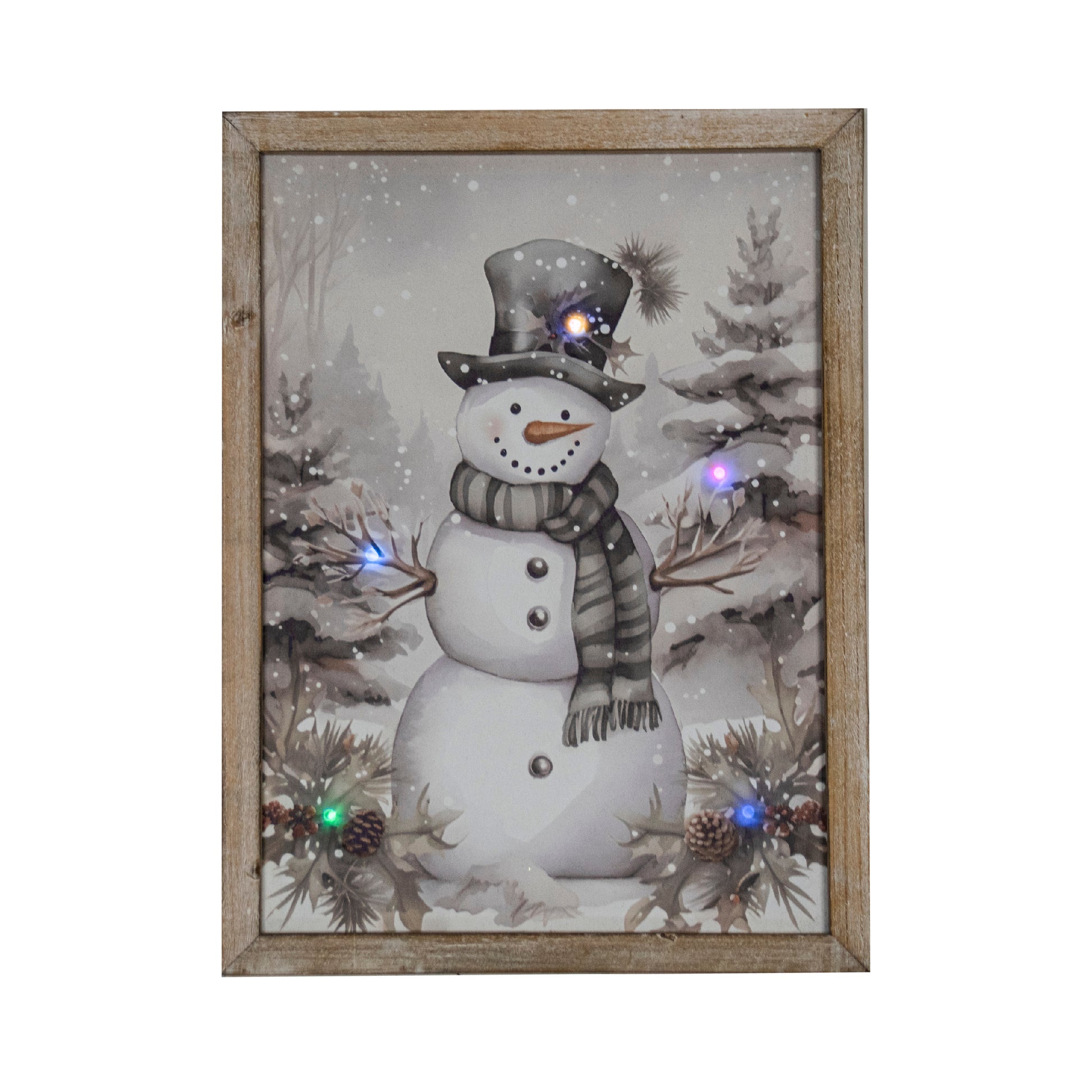 LED Framed Wall Art Snowman, Christmas, Wall Decor, Holiday Decor