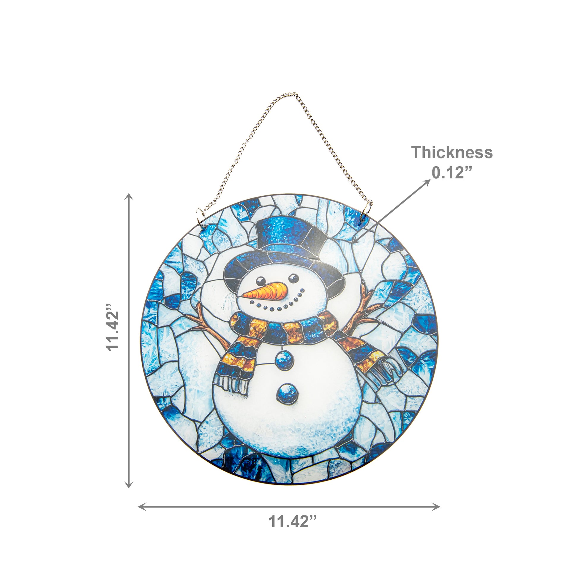 Round Acrylic Hanger Snowman, Christmas, Holiday Decor