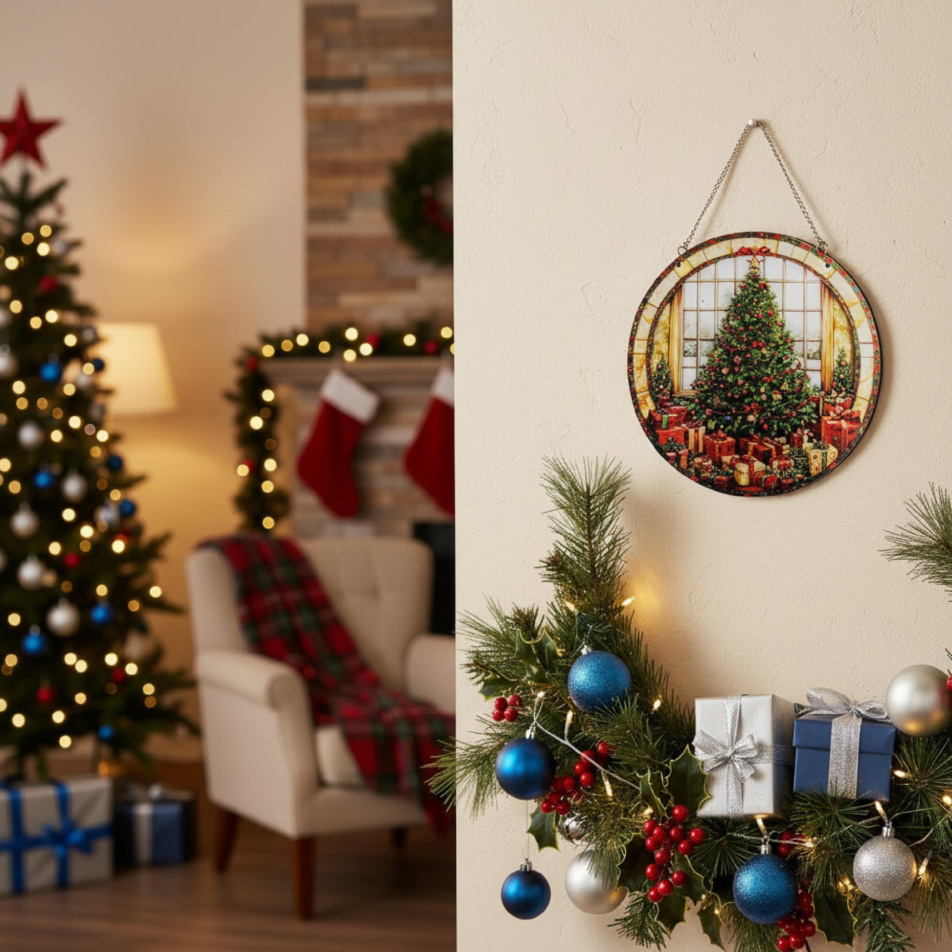 Round Acrylic Hanger Christmas Tree, Christmas, Holiday Decor