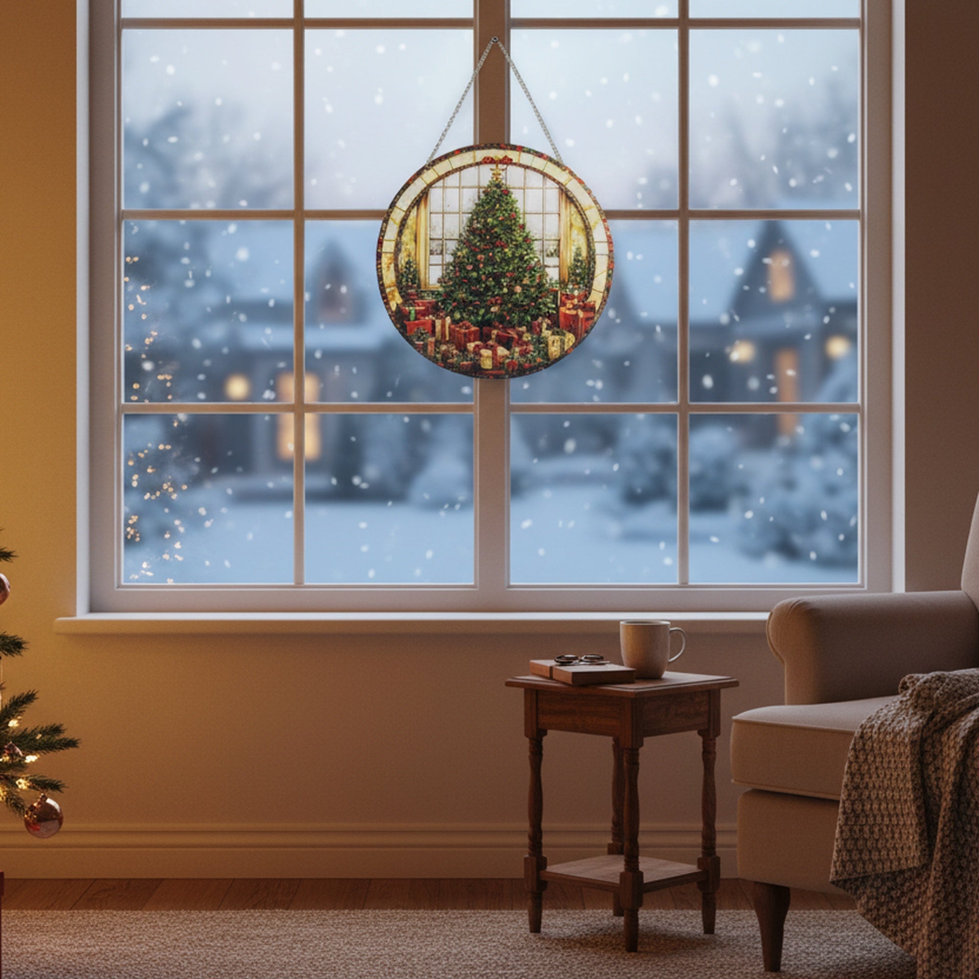 Round Acrylic Hanger Christmas Tree, Christmas, Holiday Decor