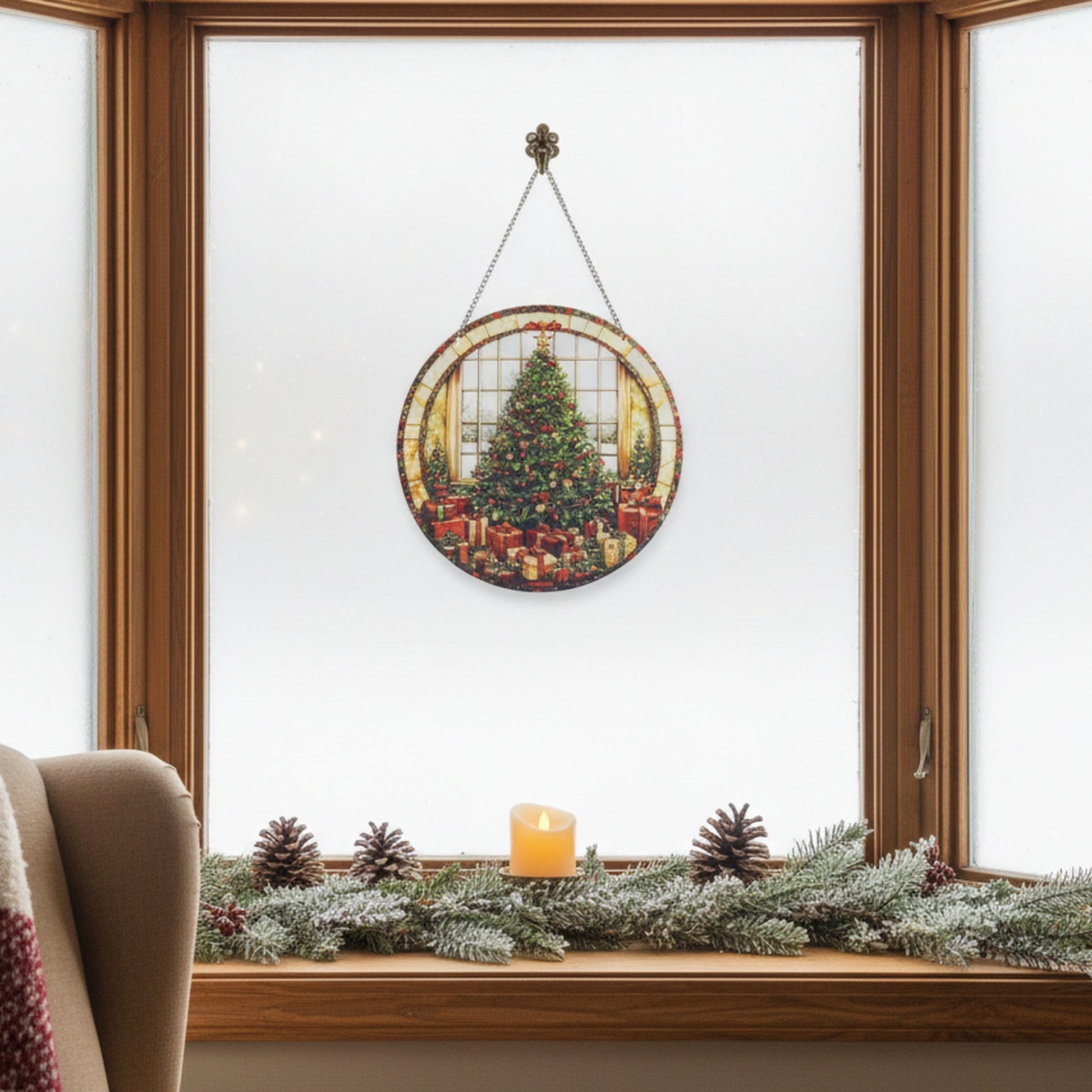 Round Acrylic Hanger Christmas Tree, Christmas, Holiday Decor