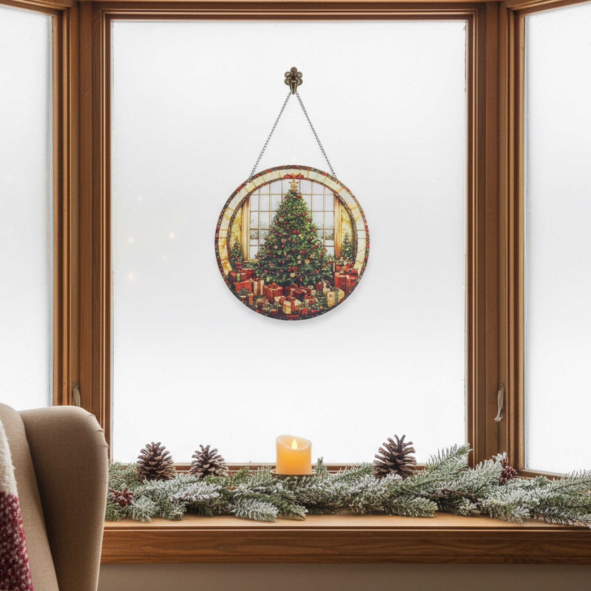 Round Acrylic Hanger Christmas Tree, Christmas, Holiday Decor