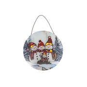 LED Round Acrylic Hanger Snowman Family, Christmas, Holiday Decor