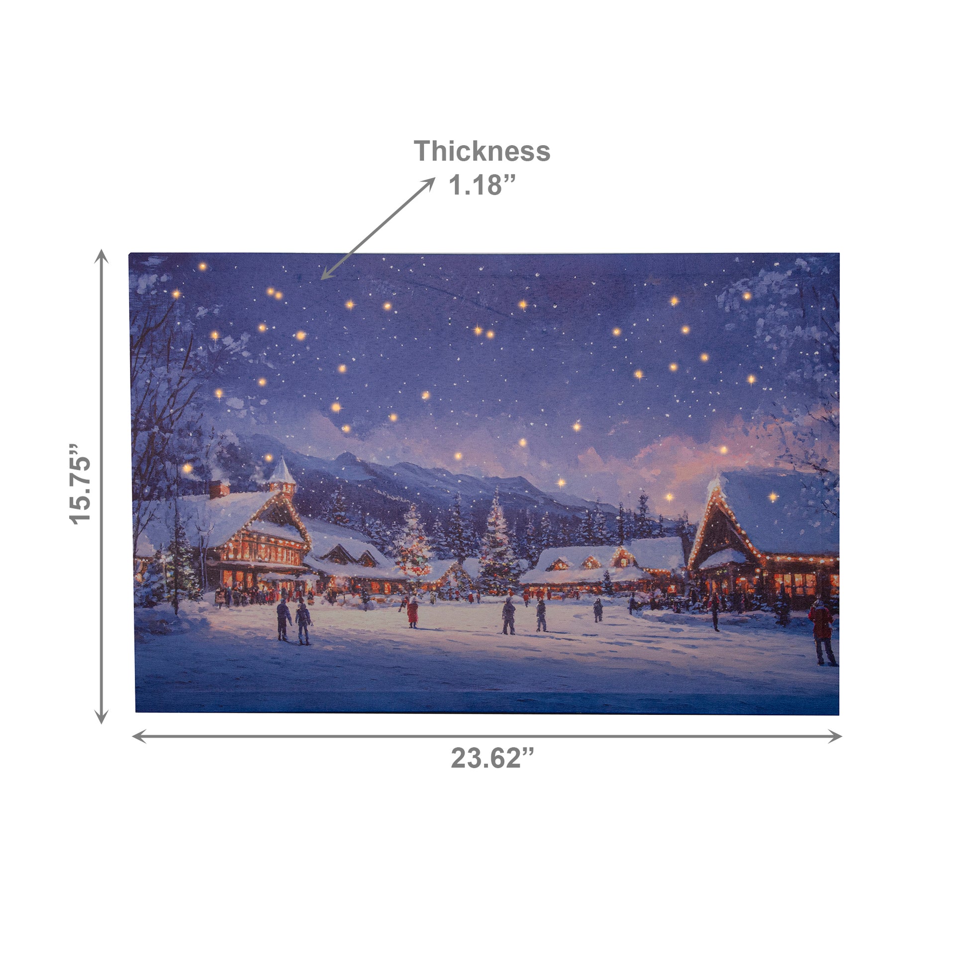 LED Canvas Wall Art Village Scene with Shooting Star, Wall Decor, Holiday Decor