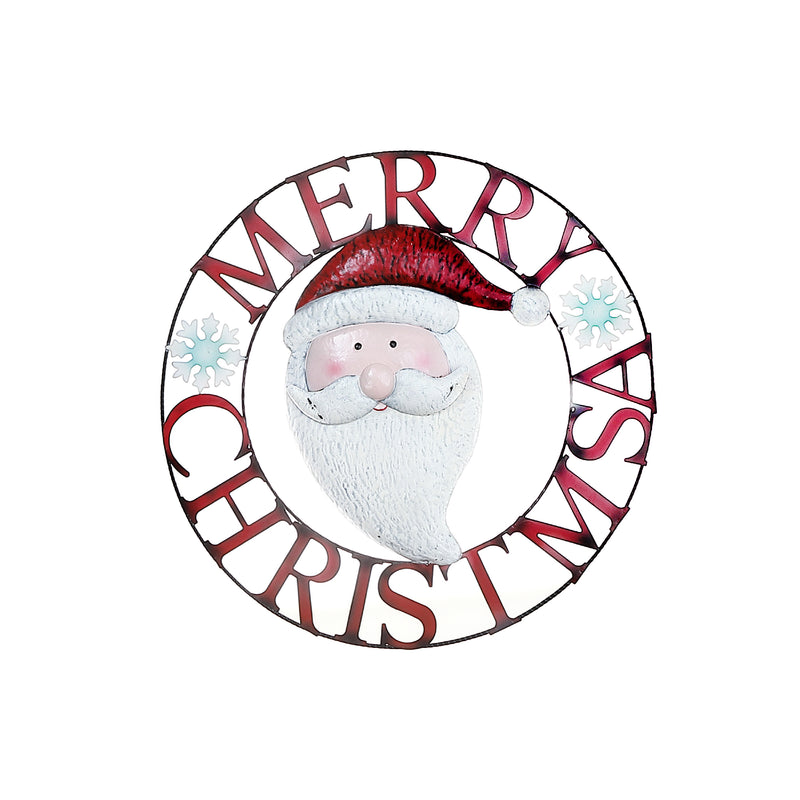 24" Santa Wheel Wall Decor