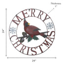 24" Metal Cardinal Wheel Décor (Merry Christmas)