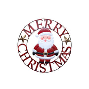 24" Metal Wheel Decor Santa Merry Christmas, Christmas, Holiday Decor