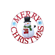 24" Metal Wheel Decor Snowman Merry Christmas, Christmas, Holiday Decor
